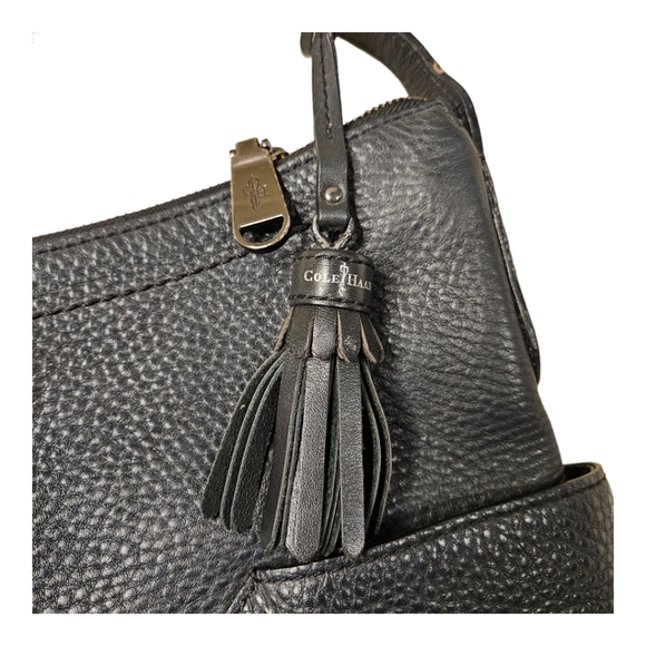 Cole Haan Black Pebbled Leather Hobo Bag - Picture 4 of 11